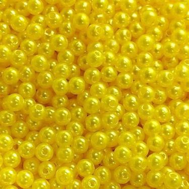 Imagem de PÉROLA DE ABS LISA Nº 05 20G PEROLA 5MM - LADEIRA BIJUTERIAS, AMARELO 