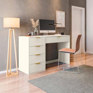 Imagem de Mesa Escrivaninha com 5 Gavetas e Porta Objetos Vita Yescasa Off White