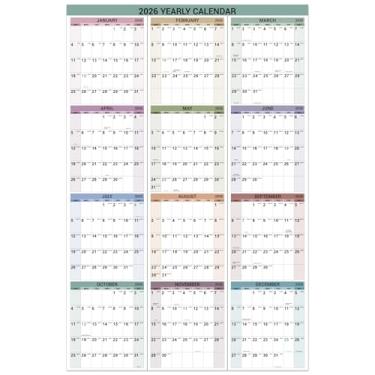 Imagem de Calendário de parede anual 2025-2026 - julho de 2025 a junho de 2026, calendário de parede 2025-2026, 87,4 cm x 57,9 cm (aberto), calendário de parede anual 2025-2026 com bastões redondos, papel