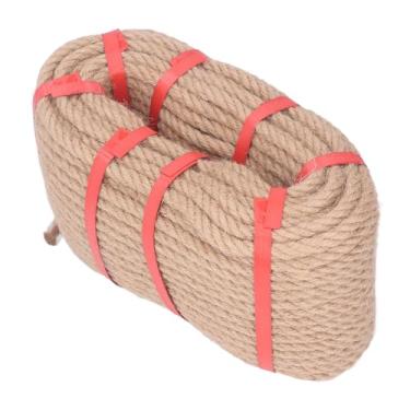 Imagem de Cffuvros juta corda de barbante de 50m de comprimento, corda de juta de várias falhas para artesanato, jardinagem e projetos de bricolage, cordão de cânhamo para decoração (10mm)