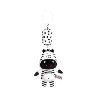 Imagem de Chocalho de Pelúcia Preto e Branco para Bebês Recém-Nascidos - Brinque