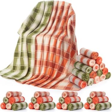 Imagem de Fanfanwin 48 mantas xadrez de outono, 152 x 127 cm, cobertor aconchegante de lã de Natal, roupa de cama quadriculada, rústico, moderno, casa de fazenda para casa, sofá, cadeira, presente para sem-teto