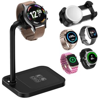 Imagem de FEIFANZHE Base De Carregador Universal Para Relógio Samsung Galaxy Fossil, Base De Suporte Para Carregamento De Relógio Inteligente Para Garmin/Diesel/Fitbit/Skagen/Michael Kors/Kate Spade (Preto)