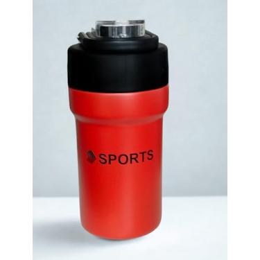 Imagem de Copo Térmico Inox 500 ML Com Canudo E Alça Esportes Academia