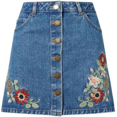 Imagem de Jeans feminino bordado floral -Tamanho M - Lolita