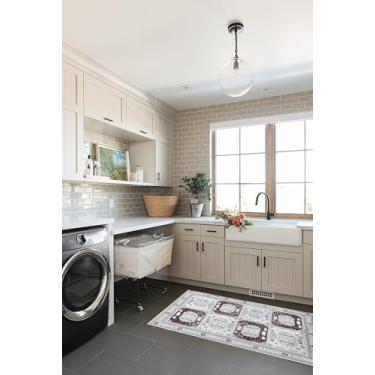 Imagem de Tapete Oushak desbotado, vintage turco, floral, pastel, grande, para sala de estar, jantar, quarto, cozinha, banheiro, berçário