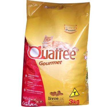 Imagem de Ração Quatree Gourmet Gatos Adultos Carne 3Kg
