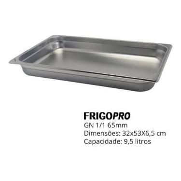 Imagem de Cuba Gastronômica de Inox GN 1/1 de 65 mm com Tampa  FrigoPro