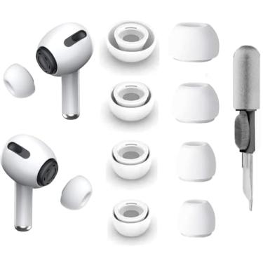 Imagem de BLUEWALL Kit de pontas de ouvido compatível com AirPods Pro 2ª/1ª geração, 4 pares tamanhos XS/P/M/G, pontas de substituição de fones de ouvido de silicone com kits de limpeza compatíveis com AirPods