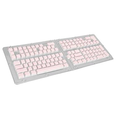 Imagem de RiToEasysports Teclado de Teclado Pudding Translúcido 129 Teclas OEM PBT Moldagem de Injeção para Mecânicos 61-108 Teclas (Rosa)