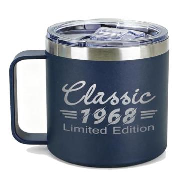 Imagem de JOUWUI Presentes de aniversário de 57 anos para mulheres e homens, 1968 virando 57 anos de idade, decorações de aniversário de 57 anos para pai, avô, tio, marido, amigos, colegas de trabalho, caneca