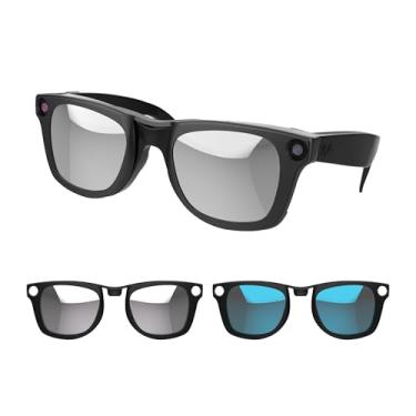 Imagem de RCstyle 2 Peças De Óculos Polarizados Compatíveis Com Ray-Ban Meta Wayfarer Rw4008 Tamanho G 53-22, Conjunto Inteligentes Que Mudam Cor Para Homens E Mulheres (Cinza, Azul)