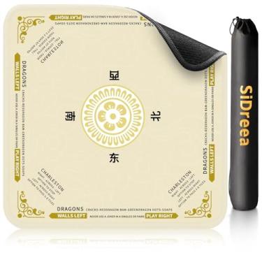 Imagem de Mahjong Mat, 32.4×32.4 Inch Noise Reduction Anti-Slip Mahjong Mat for Table, Mahjong Table Mat for Poker, Card, Board Games Table Mat, Tile Games, Dominoes (Champagne)