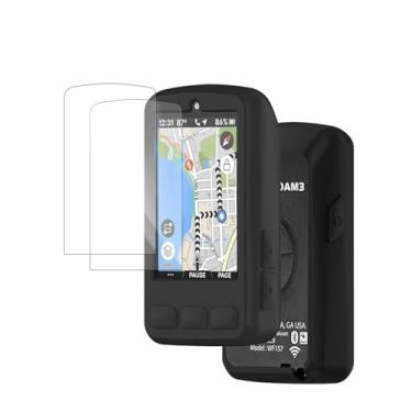 Imagem de YAJOJO Protetor de tela para computador Wahoo ELEMNT ROAM V3 GPS ciclismo/bicicleta (pacote com 2) e capa de silicone macio, antiarranhões, antivibração e transparente, cobertura total de alta