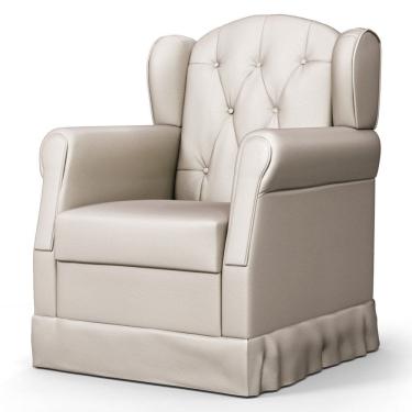 Imagem de Poltrona de Amamentação e Descanso Fixa Lucy P04 Sintético Bege - Mpozenato