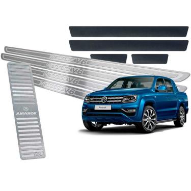 Imagem de Descanso Soleiras Aço Inox + Vinil Amarok V6 2010/2019 Prata