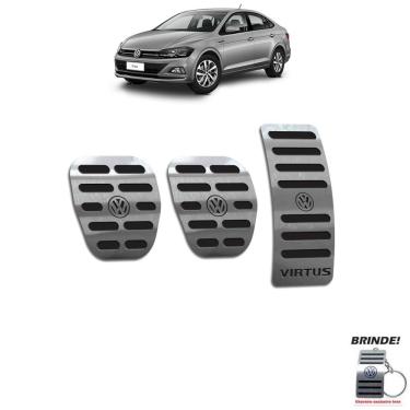 Imagem de Pedaleiras Virtus 2018 A 2020 Manual Preto Em Aço Inox