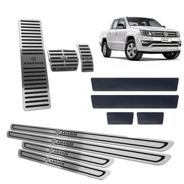 Imagem de Soleira Pedaleira Descanso Amarok 11 19 Auto Preto BR Vinil