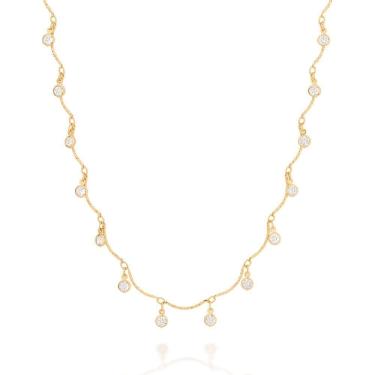 Imagem de Gargantilha rommanel ouro 18k com zircônias - 42 cm
