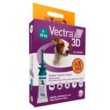 Imagem de Combo Antipulgas Vectra 3D para Cães 4 a 10kg - 3 Pipetas - CEVA
