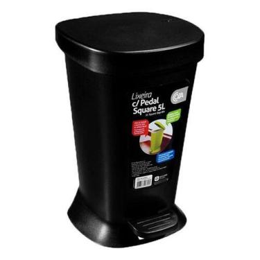 Imagem de Lixeira 5L Com Pedal Square Preto Coza
