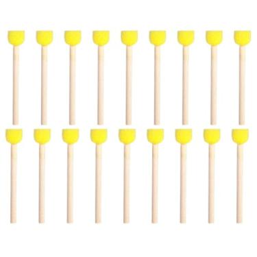 Imagem de 6 pincéis redondos de espuma de esponja de 1,5 cm com cabo de madeira para pintura acrílica, artesanato DIY e projetos de arte