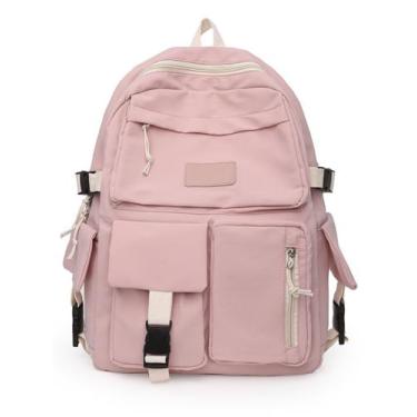 Imagem de Mochila Girl Pink Canvas 30x11x42cm para crianças e adolescentes - Lig