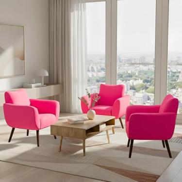 Imagem de Kit De 3 Capas Para Cadeira Poltrona Opala Em Malha Gel Premium Lisa Avulsa Ajustável (Rosa)