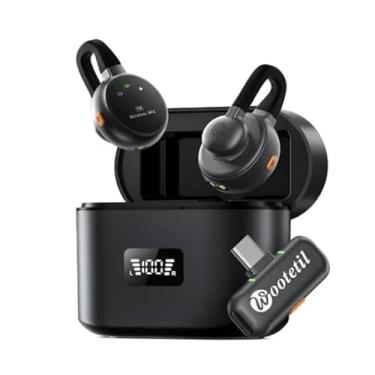 Imagem de Microfone de lapela Lavalier sem fio Wootetil para iPhone/Android Cor preta