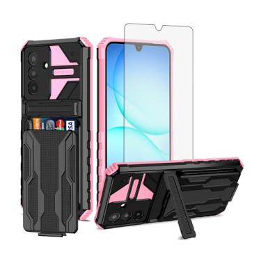 Imagem de Asuwish Capa de telefone para Samsung Galaxy A17 5G/A26 5G com protetor de tela de vidro temperado e suporte fino para cartão de crédito acessórios de celular A 17 17A 26 26A LTE feminino masculino