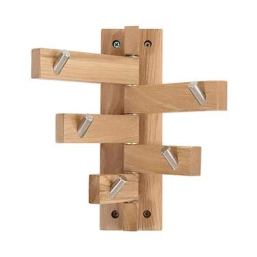 Imagem de Cabideiro montado na parede carvalho gancho de madeira gancho de madeira chapéu chave armazenamento diversos cabide cabide cabide parede cabide