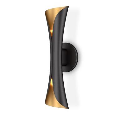 Imagem de Arandela de parede Tubicen Modern Up/Down Black Gold 40cm H
