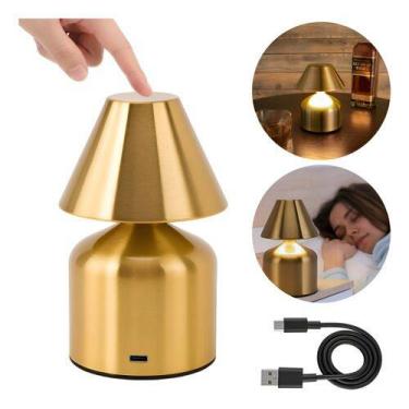 Imagem de Luminaria Abajur Metal Com Usb Sem Fio Mesa De Centro Dormir - TOP RIO