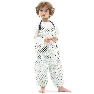 Imagem de Macacão infantil impermeável – alças ajustáveis, calça leve para chuva, bagunça e lama, C/Coração azul-marinho, G