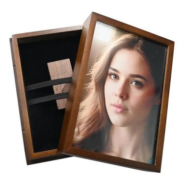 Imagem de Caixa de unidade flash USB LXSINO Wood Fit 10x15cm Photo