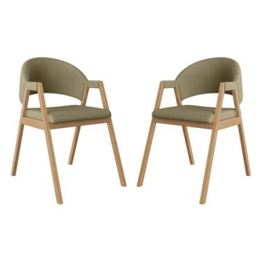 Imagem de Kit 2 Cadeiras Suellen Mesa de Jantar Moderna Tecidos Variados - Balaqui Cor:linho Bege