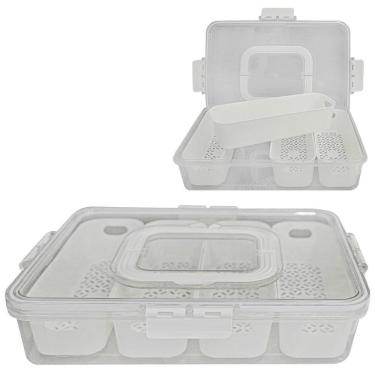 Imagem de Pote Organizador Geladeira 3000Ml 4 Cestos Com Tampa