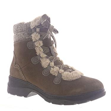 Imagem de Clarks Bota feminina moderna Aveleigh com zíper quente impermeável, Camurça encerada acastanhada, 6.5 Wide