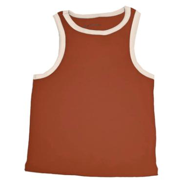 Imagem de REGATA RIBANA, BASIC+, EM MALHA ALGODÃO COM ELASTANO, REFERECIA R040 TELHA/BEGE M