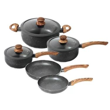 Imagem de Jogo Panelas 5 Peças Antiaderente Fogão Gas E Indução Lehavi Yafo - Le