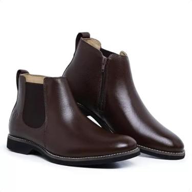 Imagem de Botina Chelsea Zé Botina Masculina Zíper Ref 7003 Couro Floater Café (Café, Padrão, BR, Adulto, Numérico, 42)