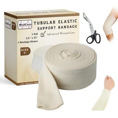 Imagem de Medcore Atadura Médica Tubular Elástica Premium - Meia Tamanho C, 2,65 Polegadas X 33 Pés Mais Um Par de Tesouras Médicas