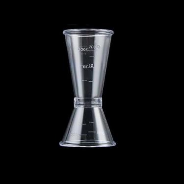 Imagem de Copo de medição de cabeça dupla, copo medidor transparente de onças com balança para medidas precisas de coquetéis e assados na cozinha de festa e bar de restaurante