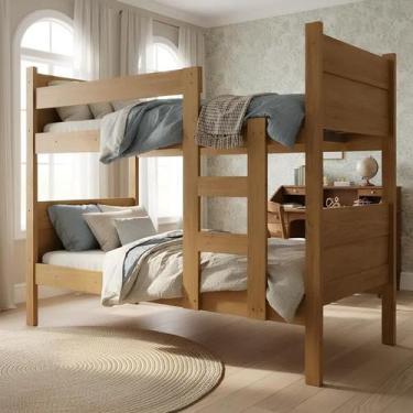 Imagem de Beliche 100% Mdf Fortaleza - Duas Camas Solteiro Compacta e Moderna Am