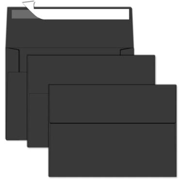 Imagem de Envelopes para convite, 12 x 17 cm, preto, pacote com 50, envelopes autoselados, para casamentos, cartões comemorativos, chá de bebê, fotos, aniversário