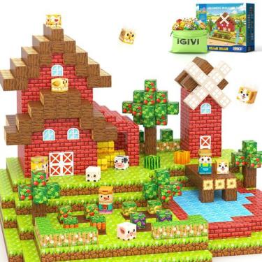 Imagem de Blocos magnéticos IGIVI Build Mine Magnet World Farm 100PC
