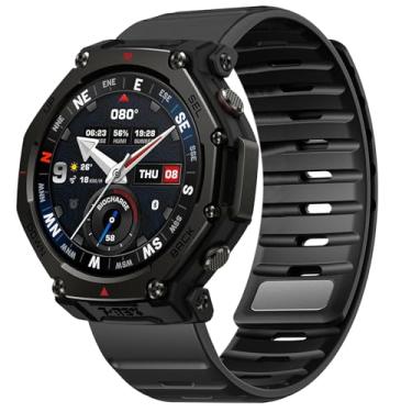 Imagem de Pulseira de substituição compatível com Amazfit T-Rex 3 Pro de 48 mm, pulseira de silicone macio e respirável, à prova d'água, pulseira de relógio esportivo durável de liberação rápida para T-Rex 3