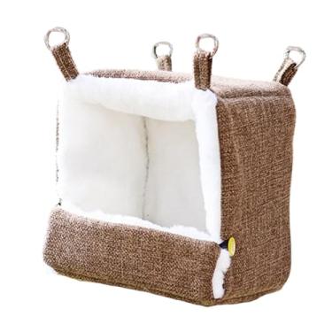 Imagem de Ioensy de inverno aquecido para pássaros, rede suspensa confortável e grande com aquecedor, abrigo aconchegante para periquitos, agapornis e papagaios, Marrom
