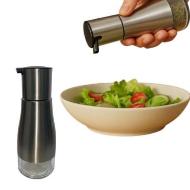 Imagem de Porta Temperos de Vidro com Tampa de Aço Inox, 320ml, para Cozinha, Armazenamento de Condimentos