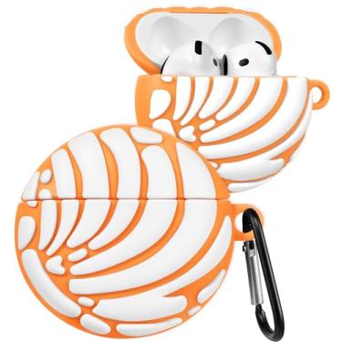 Imagem de Boaretiu Capa fofa Kawaii para AirPods 4 – Capa protetora de silicone macio 3D com chaveiro para mulheres, meninas, adolescentes, comida engraçada, exclusiva, bonita, design moderno, capa protetora